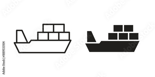 Logistic Ship icons suitable for infographics, websites and print media and interfaces. Line vector icon.