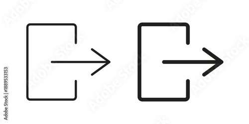 Logout icons suitable for infographics, websites and print media and interfaces. Line vector icon.