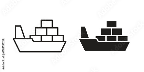 Logistic ship icons suitable for infographics, websites and print media and interfaces. Line vector icon.