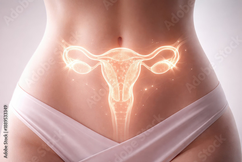 Wallpaper Mural Female abdomen uterus fibroid myoma pelvic pain medical concept Torontodigital.ca