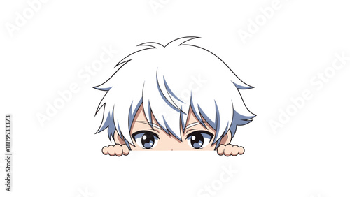 Anime Girl Peeking over Edge