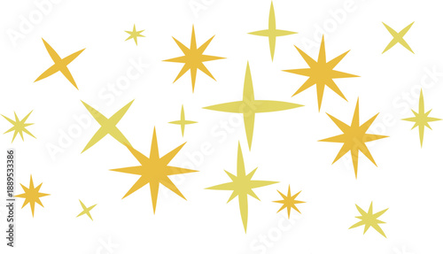 Golden starburst vector background with sparkling abstract stars for festive decoration, celestial themes, and modern graphic design