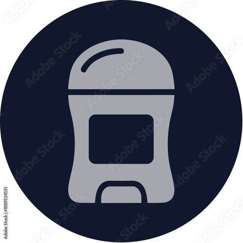 Simple Flat Style Deodorant Stick Container on Circular Background