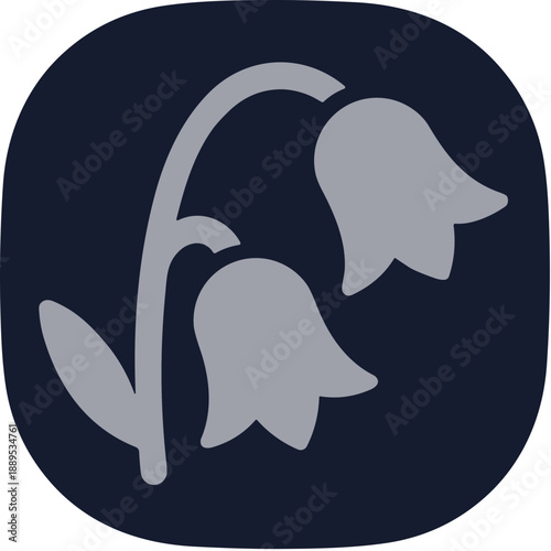 Simple Flat Lily of the Valley Floral Flower Icon Illustration