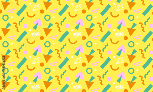 Pop Colorful Memphis Seamless Pattern Background for Spring and Summer