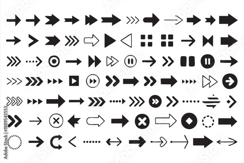 Navigation Arrow UI Icons for Buttons, Menus, and Workflows