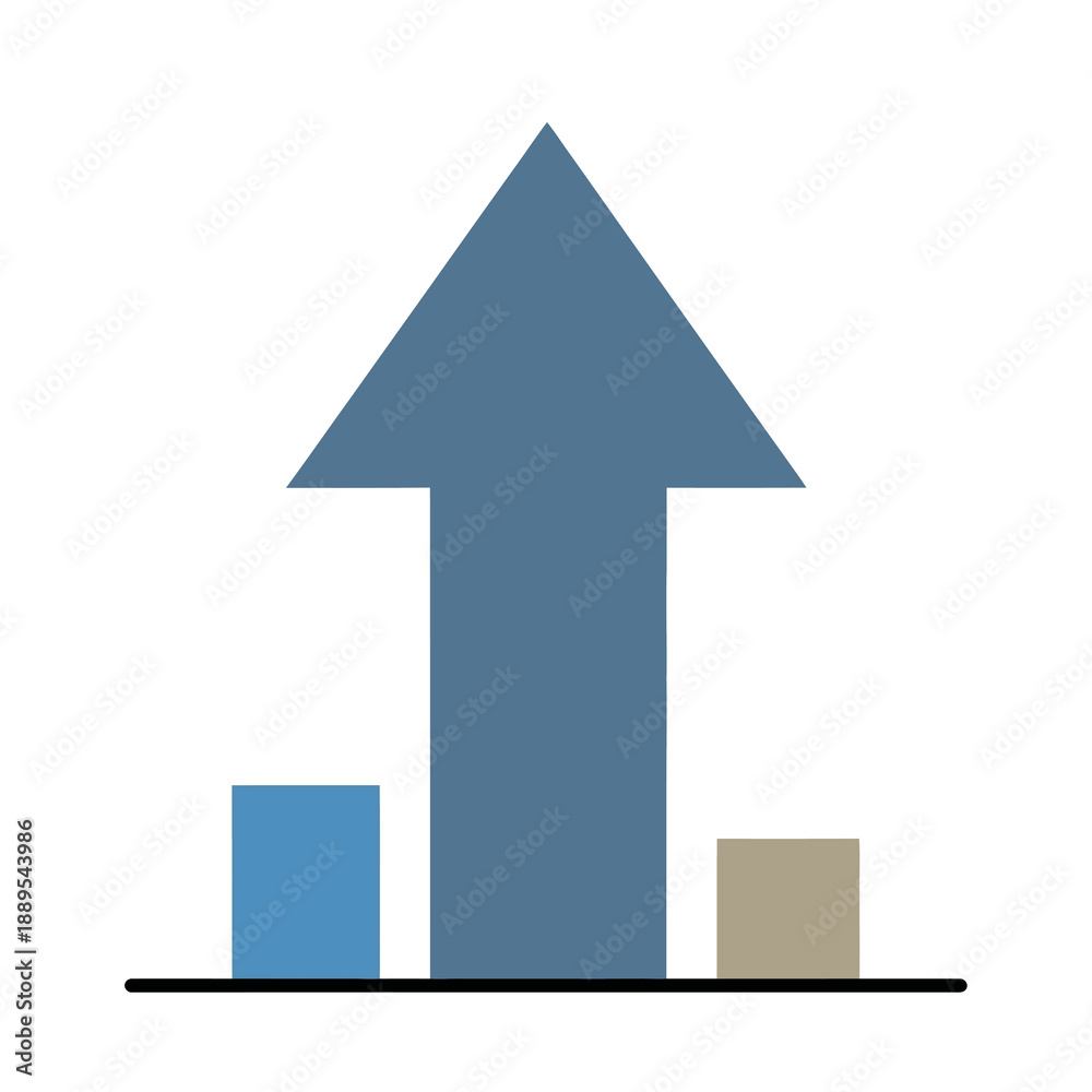Fototapeta premium Creative Geometric Arrow Representing Growth And Success