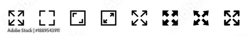 Fullscreen Icon vector isolated on white background. Expand to full screen icon. Fullscreen sign icon. Arrows symbol