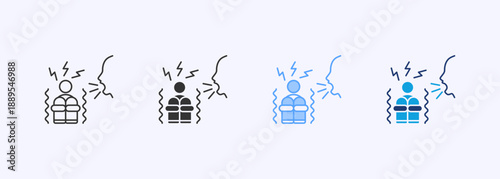 Emotional Abuse Icon Set Multiple Style Collection