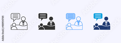 Counselor Icon Set Multiple Style Collection