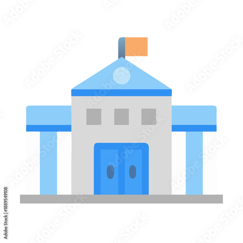 Wallpaper Mural Flat design school or government building illustration on black Torontodigital.ca