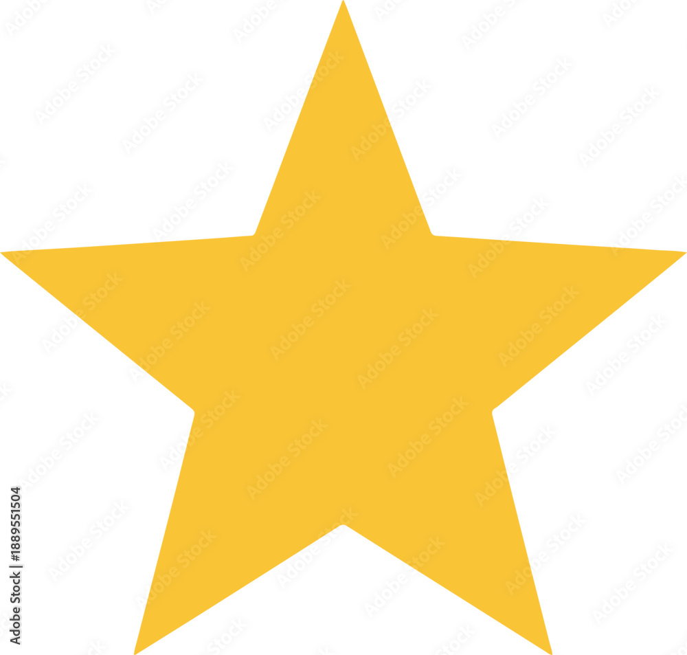 Obraz premium A solid yellow fivepointed star shape on a white background