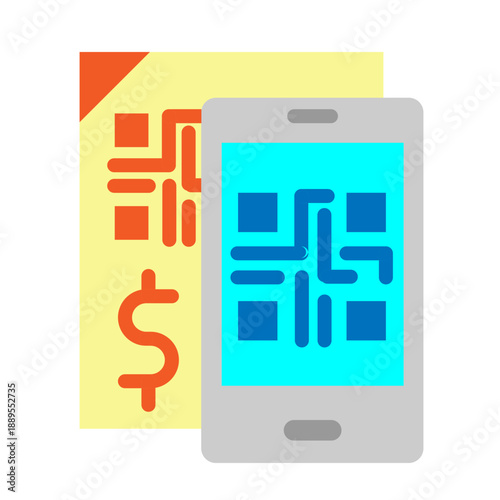 QR Code Payment Vector Icon Design