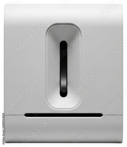 Modern white plastic key card switch for hotel room power control isolated with transparent background