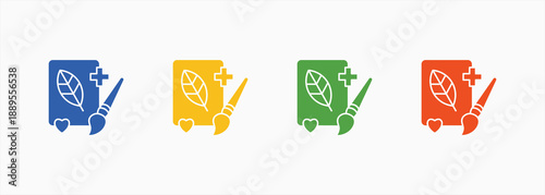 Art Therapy Icon Set Color Multiple Style Collection