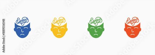 Anxiety Icon Set Color Multiple Style Collection