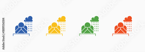 Depression Icon Set Color Multiple Style Collection