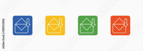 Inbox Icon Set Color Multiple Style Collection