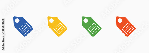 Text Icon Set Color Multiple Style Collection