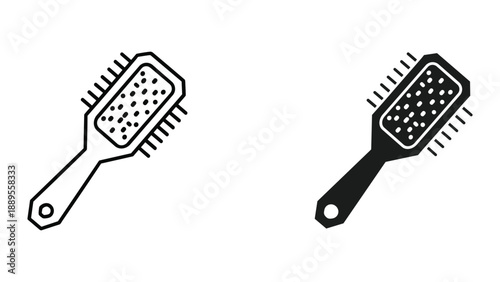 Hair brush illustration in black and white