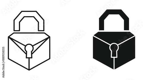 Secure envelope icons with locks
