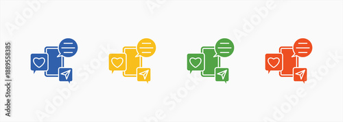 Engagement Icon Set Color Multiple Style Collection