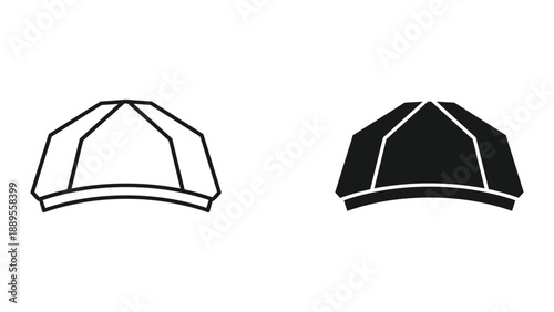 Simple line art illustration of baseball cap