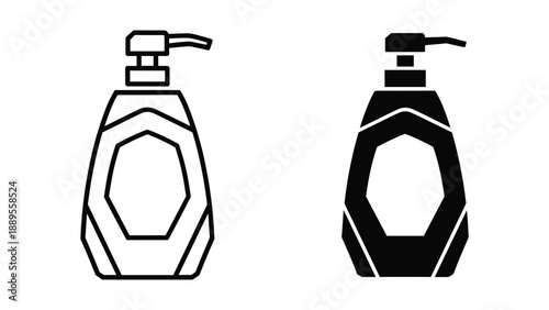 Soap dispenser illustration in black and white