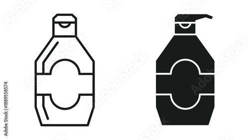 Simple black and white soap dispenser illustration