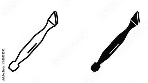 Screwdriver icon set in outline and solid style