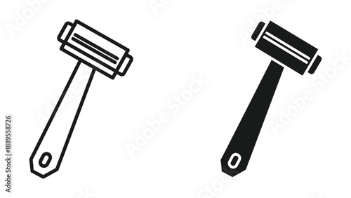 Simple illustration of two razors in different colors