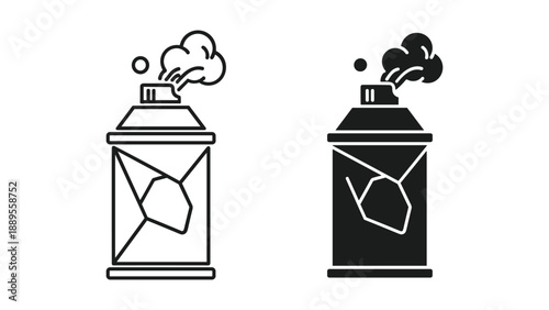 Spray can illustration with smoke emission