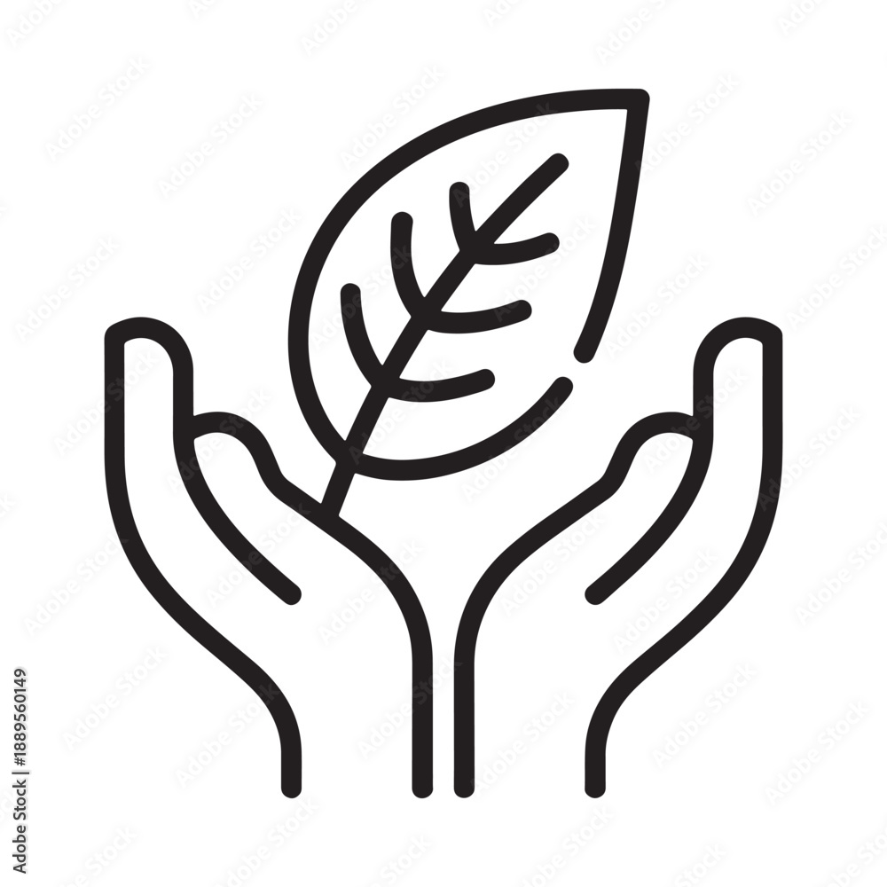 Obraz premium a leaf being held by two hands