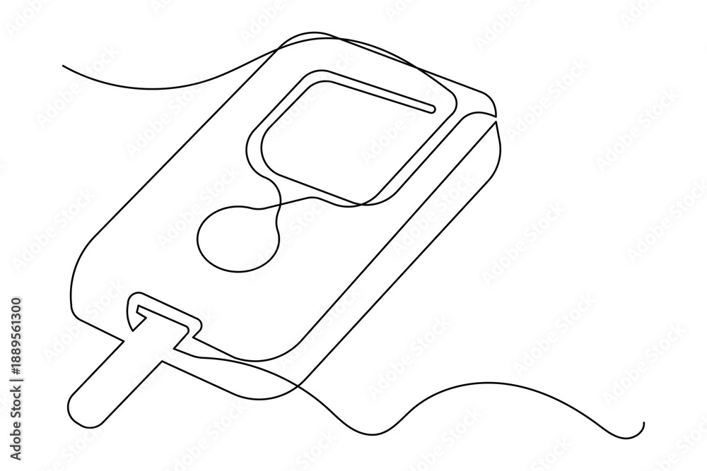 Obraz premium Minimalist style medical device illustration continuous line drawing isolated glucose
