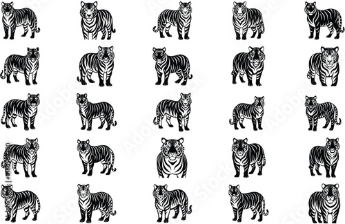 Canvas Print Set of big tigers