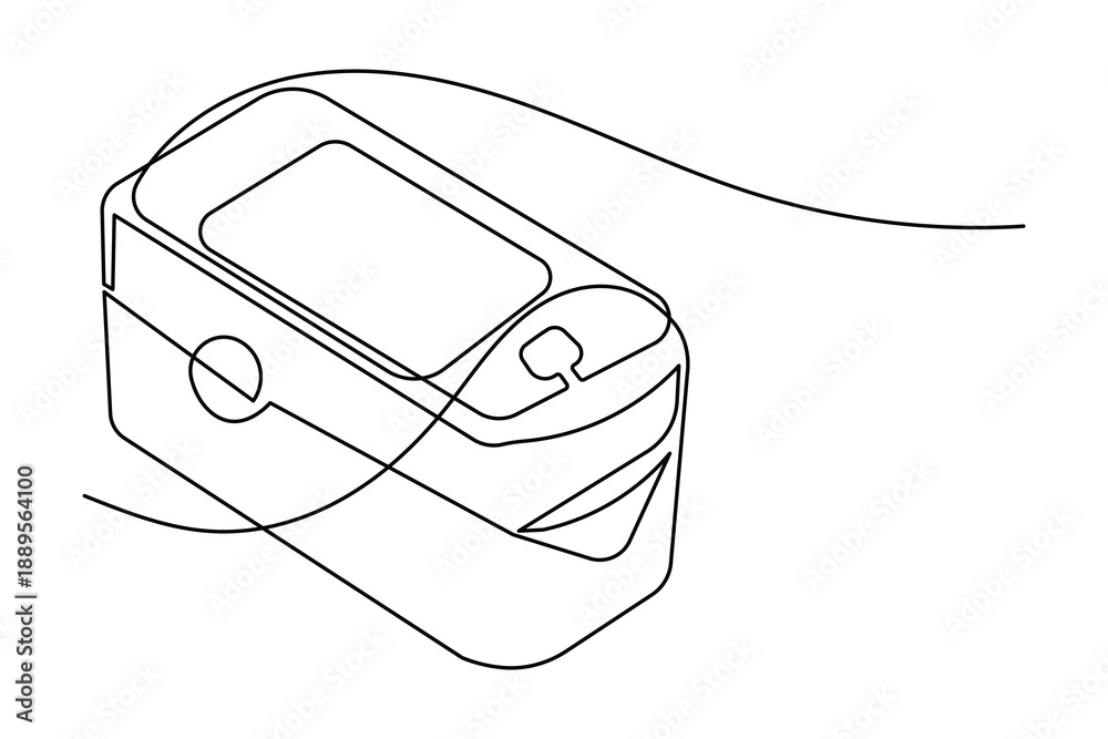 Obraz premium Simple outline illustration of pulse oximeter continuous single line art design