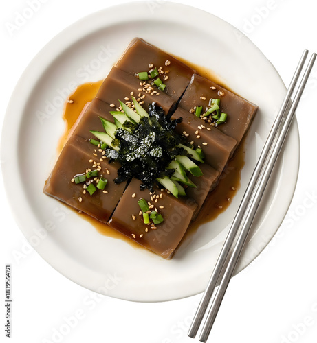Korean Buckwheat Jelly and Acorn Jelly (Memil-muk & Dotori-muk)