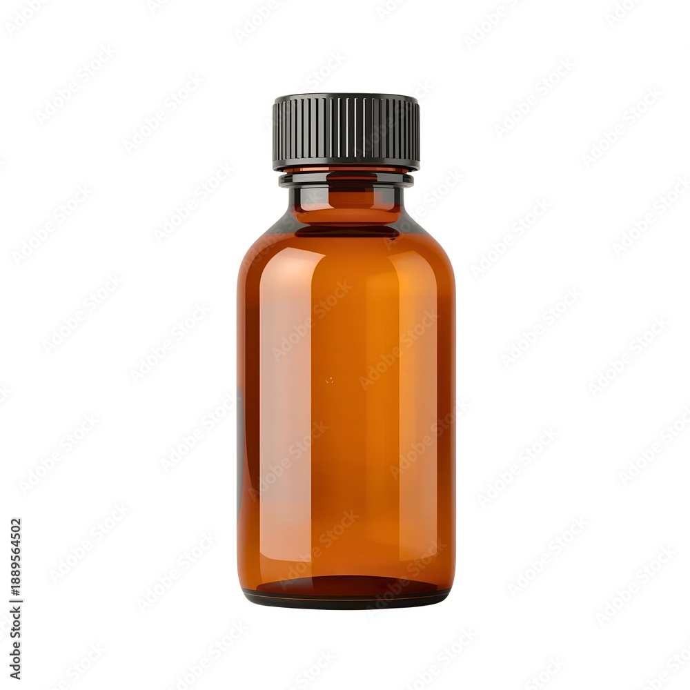 Obraz premium Amber glass bottle empty minimalist product packaging design mockup