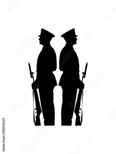 Military Soldiers Silhouette