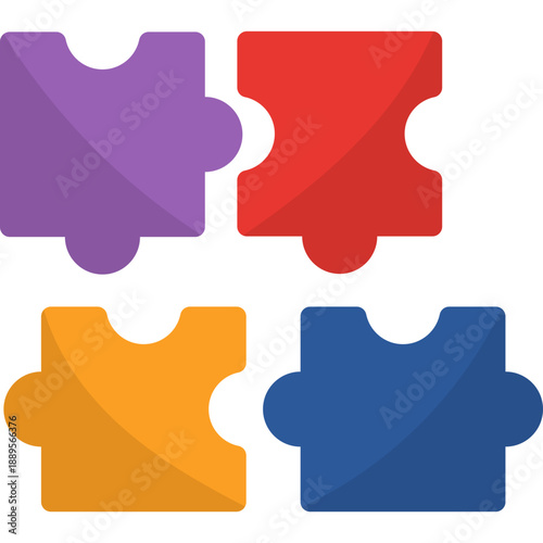 Toy Puzzle Game Flat Illustration