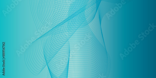 Abstract blue and green vector background featuring digital waves and light curves in a modern business technology illustration for web wallpaper design