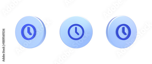 clock 3D icon isolated on background