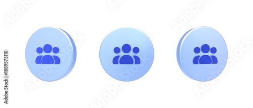 users 3D icon isolated on background