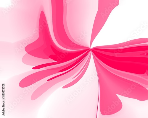 An abstract digital artwork featuring a vivid of pink hues resembling petals or fluid light streams radiating from a central point. Perfect for use in modern design, feminine branding