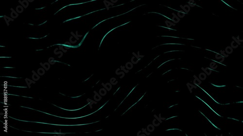 Abstract Dark Background with Glowing Teal Wavy Lines and Minimalist Cinematic Motion Loop Animation