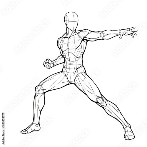 Dynamic lancer pose thrusting with invisible spear