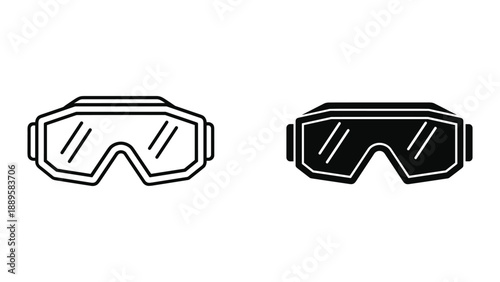 Pair of goggles illustration on white background