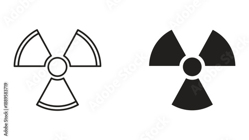 Radiation symbol icon set