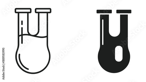 Laboratory flask icon set