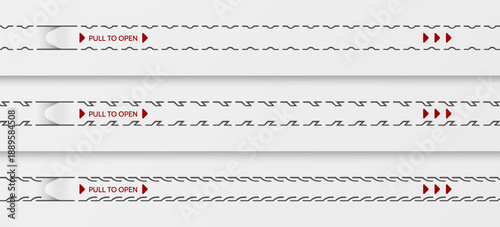 Foto Package perforated tear strip border line